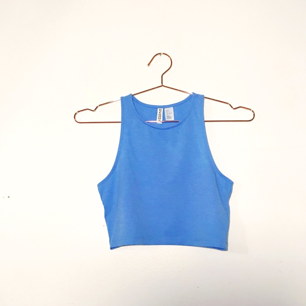 Divided Blue Crop Top - NWOT